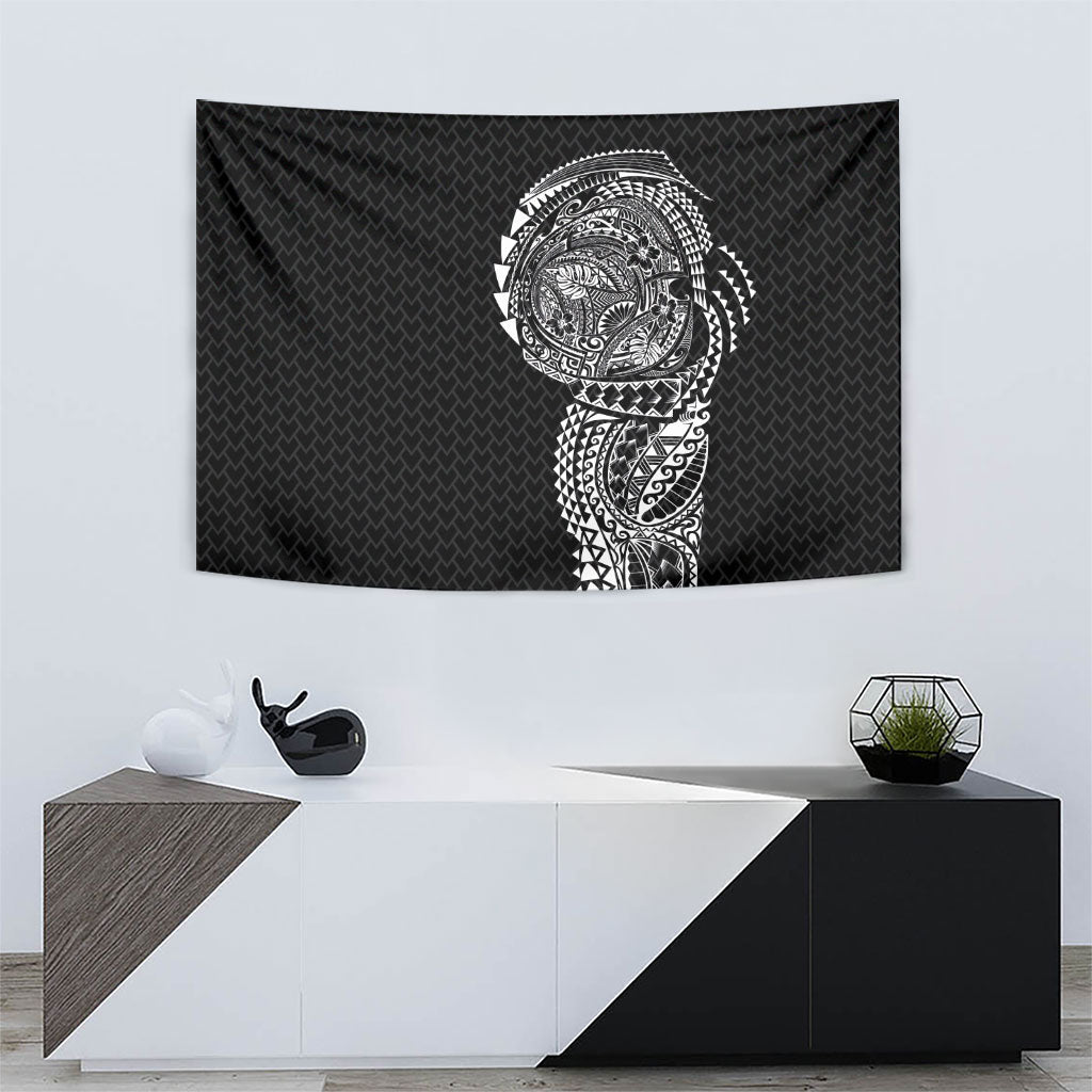 Hawaiian Traditional Tattoos Tapestry Kakau Tribal Tropical Plant Motif Black Color LT03 - Polynesian Pride