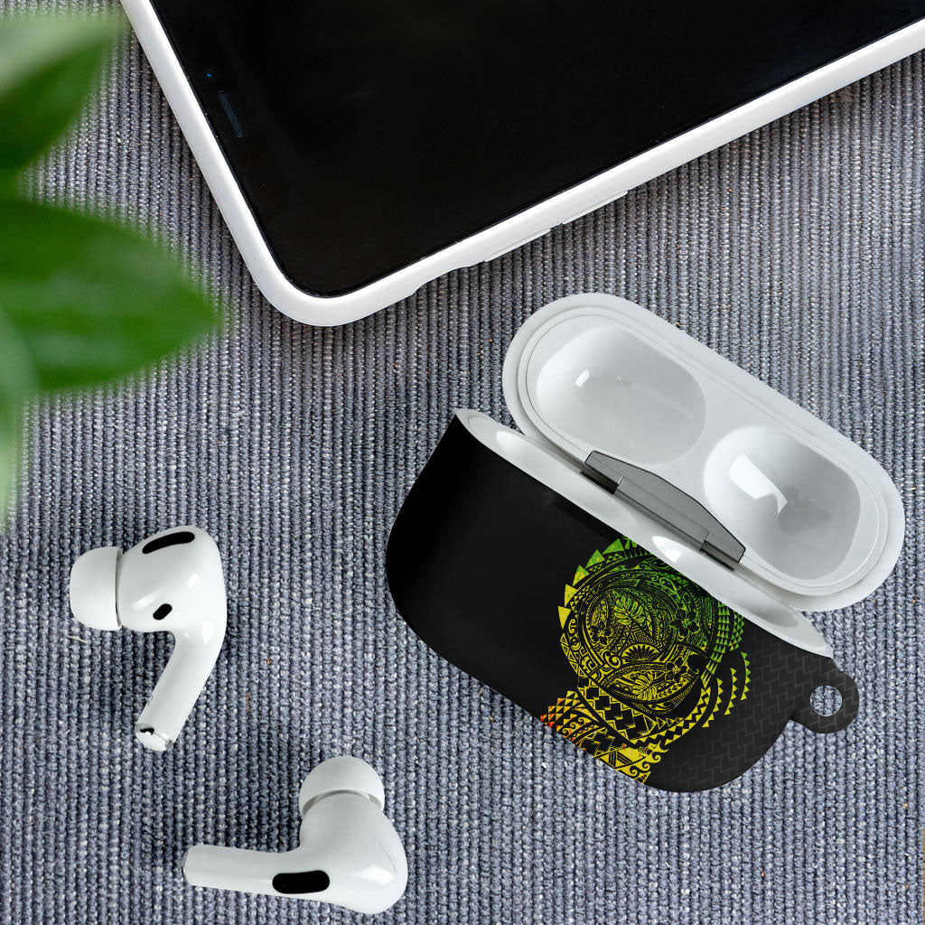 Hawaiian Traditional Tattoos AirPods Case Kakau Tribal Tropical Plant Motif Kanaka Maoli Flag Color Inspired LT03 - Polynesian Pride