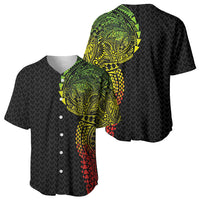 Hawaiian Traditional Tattoos Baseball Jersey Kakau Tribal Tropical Plant Motif Kanaka Maoli Flag Color Inspired LT03 - Polynesian Pride