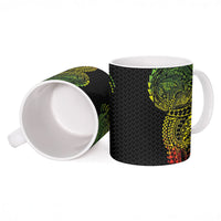 Hawaiian Traditional Tattoos Ceramic Mug Kakau Tribal Tropical Plant Motif Kanaka Maoli Flag Color Inspired LT03 - Polynesian Pride