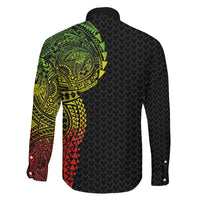 Hawaiian Traditional Tattoos Family Matching Summer Maxi Dress and Hawaiian Shirt Kakau Tribal Tropical Plant Motif Kanaka Maoli Flag Color Inspired LT03 - Polynesian Pride