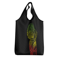 Hawaiian Traditional Tattoos Grocery Bag Kakau Tribal Tropical Plant Motif Kanaka Maoli Flag Color Inspired LT03 - Polynesian Pride