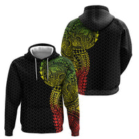 Hawaiian Traditional Tattoos Hoodie Kakau Tribal Tropical Plant Motif Kanaka Maoli Flag Color Inspired LT03 - Polynesian Pride