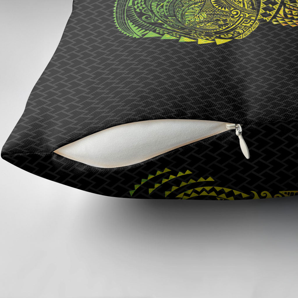 Hawaiian Traditional Tattoos Pillow Cover Kakau Tribal Tropical Plant Motif Kanaka Maoli Flag Color Inspired LT03 - Polynesian Pride
