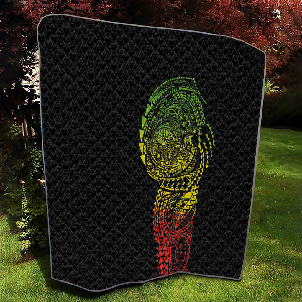 Hawaiian Traditional Tattoos Quilt Kakau Tribal Tropical Plant Motif Kanaka Maoli Flag Color Inspired LT03 - Polynesian Pride