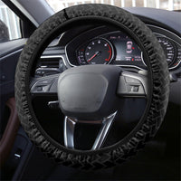 Hawaiian Traditional Tattoos Steering Wheel Cover Kakau Tribal Tropical Plant Motif Kanaka Maoli Flag Color Inspired LT03 - Polynesian Pride