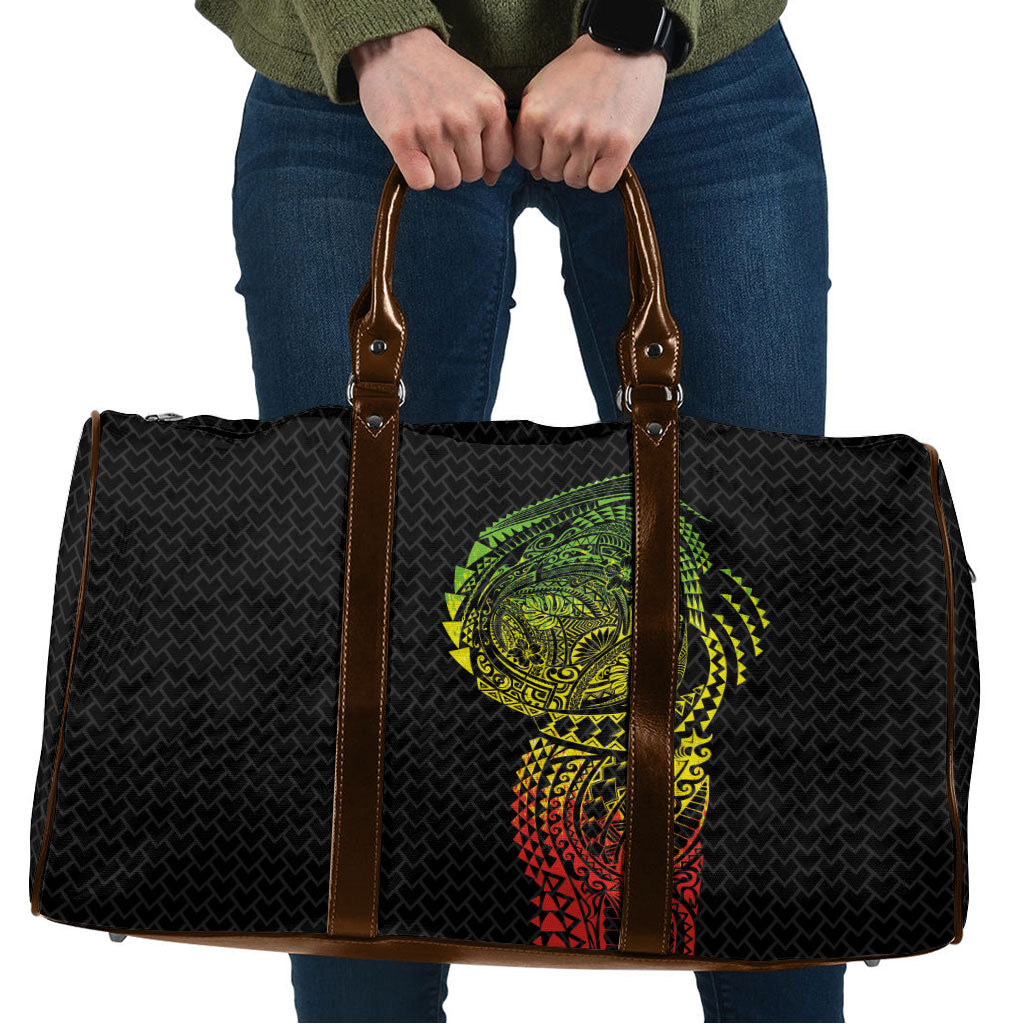 Hawaiian Traditional Tattoos Travel Bag Kakau Tribal Tropical Plant Motif Kanaka Maoli Flag Color Inspired LT03 Multicolor - Polynesian Pride