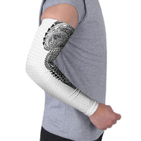 Hawaiian Traditional Tattoos Arm Sleeves Kakau Tribal Tropical Plant Motif White Color LT03 - Polynesian Pride