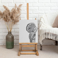 Hawaiian Traditional Tattoos Canvas Wall Art Kakau Tribal Tropical Plant Motif White Color LT03 - Polynesian Pride