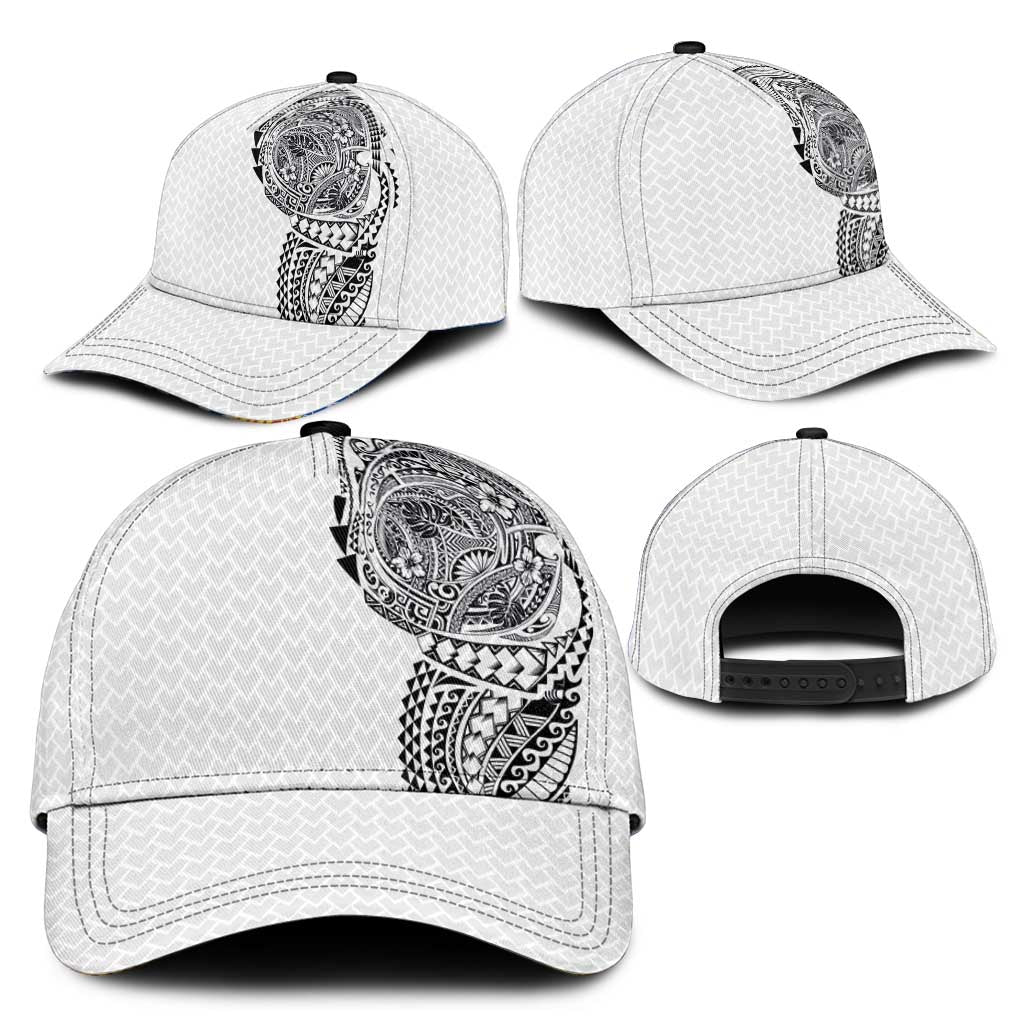 Hawaiian Traditional Tattoos Classic Cap Kakau Tribal Tropical Plants Motif White Color LT03 - Polynesian Pride