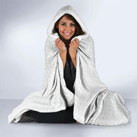 Hawaiian Traditional Tattoos Hooded Blanket Kakau Tribal Tropical Plant Motif White Color