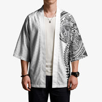 Hawaiian Traditional Tattoos Kimono Kakau Tribal Tropical Plant Motif White Color LT03 - Polynesian Pride