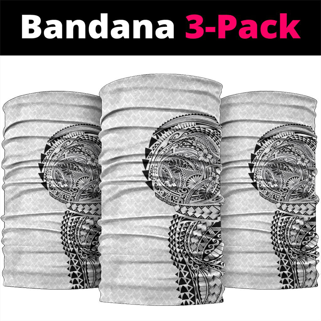 Hawaiian Traditional Tattoos Neck Gaiter Kakau Tribal Tropical Plant Motif White Color LT03 package One Size: 25*50cm White - Polynesian Pride
