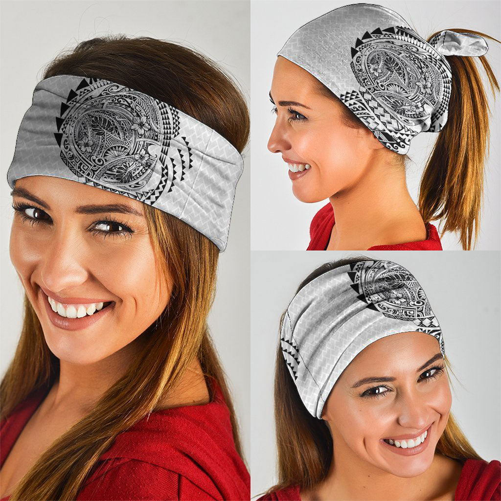 Hawaiian Traditional Tattoos Neck Gaiter Kakau Tribal Tropical Plant Motif White Color LT03 - Polynesian Pride