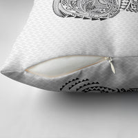 Hawaiian Traditional Tattoos Pillow Cover Kakau Tribal Tropical Plant Motif White Color LT03 - Polynesian Pride