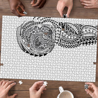 Hawaiian Traditional Tattoos Puzzle Kakau Tribal Tropical Plant Motif White Color LT03 - Polynesian Pride
