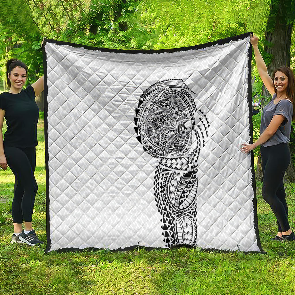 Hawaiian Traditional Tattoos Quilt Kakau Tribal Tropical Plant Motif White Color LT03 - Polynesian Pride