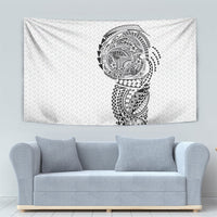 Hawaiian Traditional Tattoos Tapestry Kakau Tribal Tropical Plant Motif White Color LT03 - Polynesian Pride