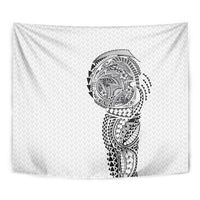 Hawaiian Traditional Tattoos Tapestry Kakau Tribal Tropical Plant Motif White Color LT03 - Polynesian Pride