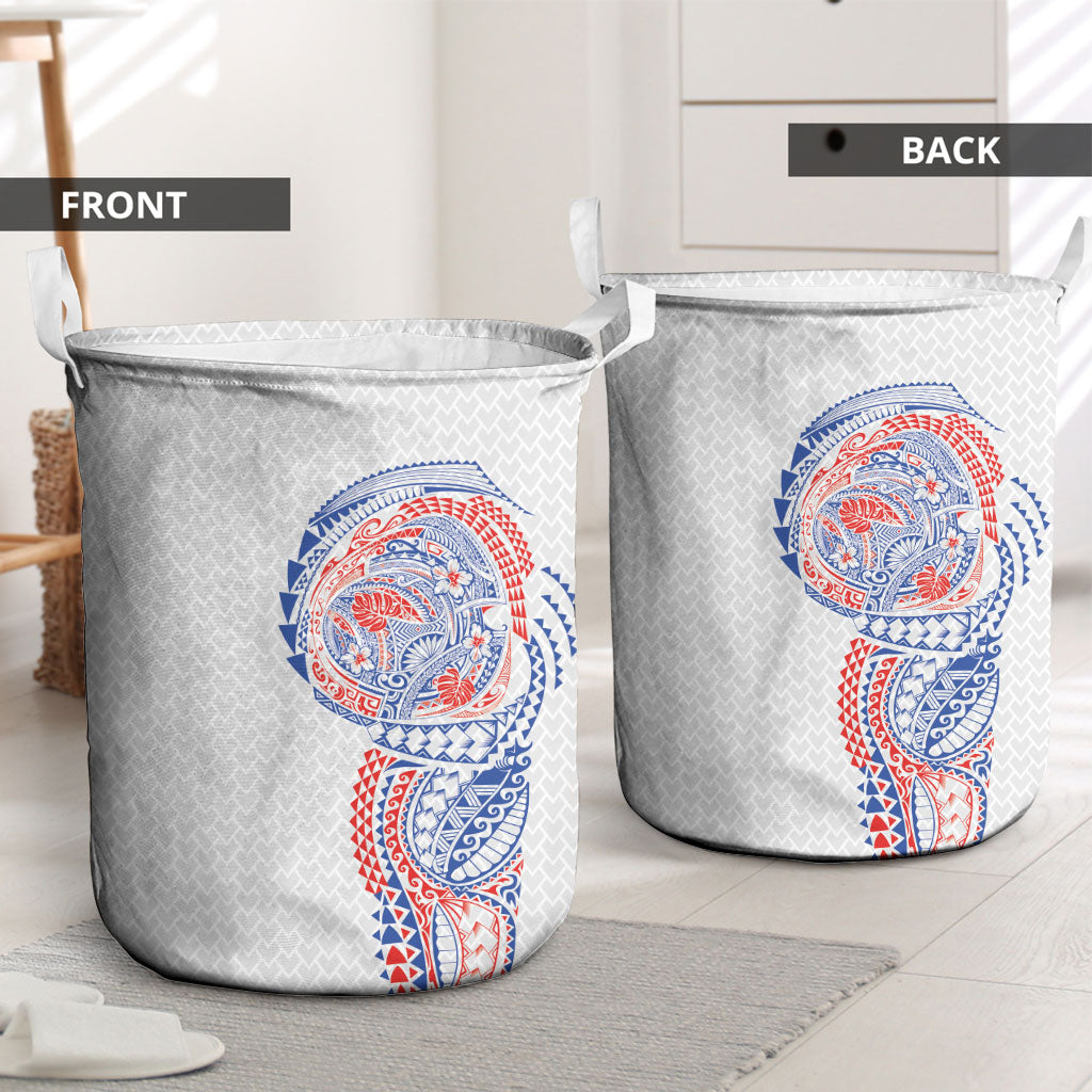 Hawaiian Traditional Tattoos Laundry Basket Kakau Tribal Tropical Plant Motif Hawaii Flag Color Inspired