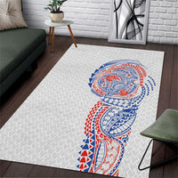 Hawaiian Traditional Tattoos Area Rug Kakau Tribal Tropical Plant Motif Hawaii Flag Color Inspired LT03 Multicolor - Polynesian Pride