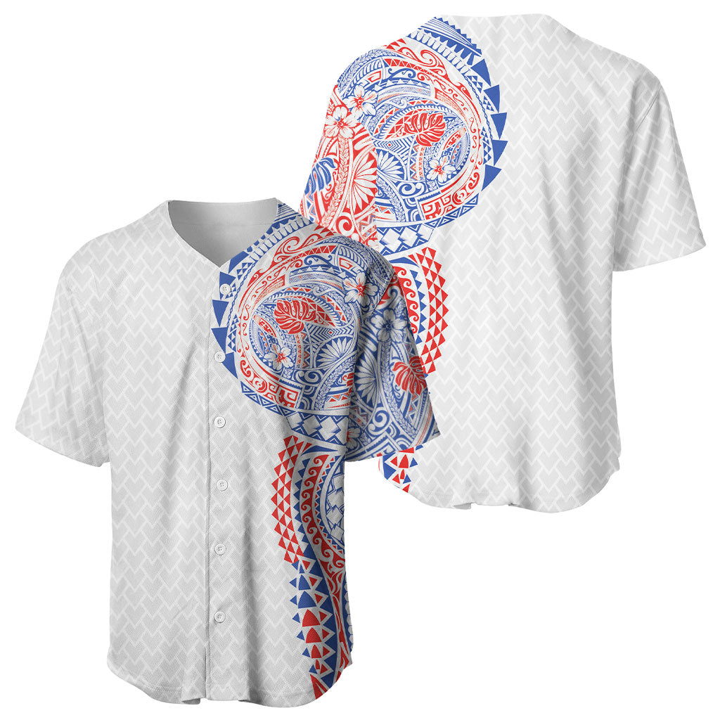 Hawaiian Traditional Tattoos Baseball Jersey Kakau Tribal Tropical Plant Motif Hawaii Flag Color Inspired