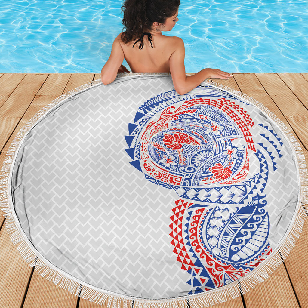Hawaiian Traditional Tattoos Beach Blanket Kakau Tribal Tropical Plant Motif Hawaii Flag Color Inspired