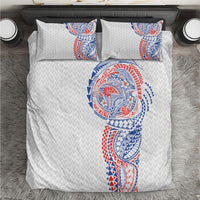 Hawaiian Traditional Tattoos Bedding Set Kakau Tribal Tropical Plant Motif Hawaii Flag Color Inspired LT03 Multicolor - Polynesian Pride