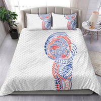 Hawaiian Traditional Tattoos Bedding Set Kakau Tribal Tropical Plant Motif Hawaii Flag Color Inspired LT03 - Polynesian Pride