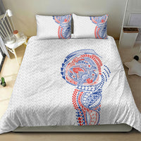 Hawaiian Traditional Tattoos Bedding Set Kakau Tribal Tropical Plant Motif Hawaii Flag Color Inspired LT03 - Polynesian Pride