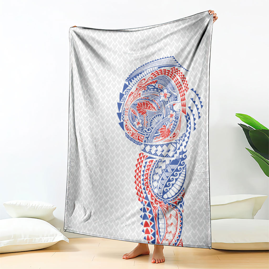 Hawaiian Traditional Tattoos Blanket Kakau Tribal Tropical Plant Motif Hawaii Flag Color Inspired