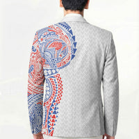 Hawaiian Traditional Tattoos Blazer Kakau Tribal Tropical Plant Motif Hawaii Flag Color Inspired