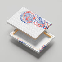Hawaiian Traditional Tattoos Canvas Wall Art Kakau Tribal Tropical Plant Motif Hawaii Flag Color Inspired