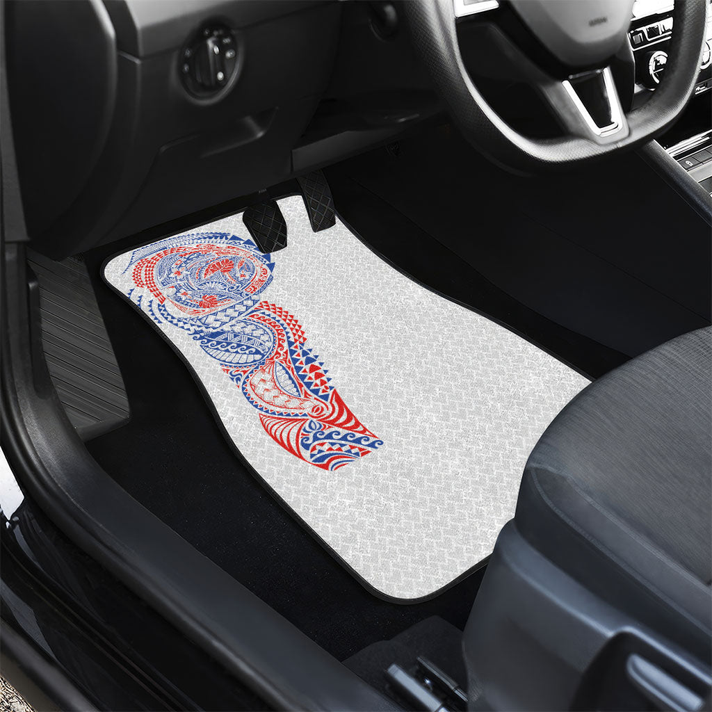 Hawaiian Traditional Tattoos Car Mats Kakau Tribal Tropical Plant Motif Hawaii Flag Color Inspired
