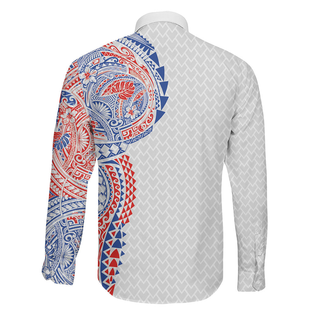 Hawaiian Traditional Tattoos Family Matching Mermaid Dress and Hawaiian Shirt Kakau Tribal Tropical Plant Motif Hawaii Flag Color Inspired LT03 - Polynesian Pride