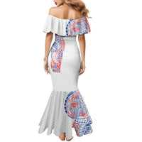 Hawaiian Traditional Tattoos Family Matching Mermaid Dress and Hawaiian Shirt Kakau Tribal Tropical Plant Motif Hawaii Flag Color Inspired LT03 - Polynesian Pride