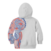 Hawaiian Traditional Tattoos Kid Hoodie Kakau Tribal Tropical Plant Motif Hawaii Flag Color Inspired LT03 - Polynesian Pride