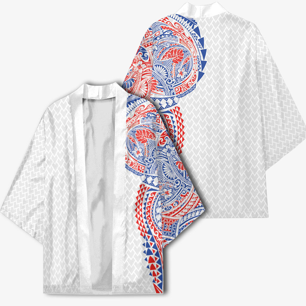 Hawaiian Traditional Tattoos Kimono Kakau Tribal Tropical Plant Motif Hawaii Flag Color Inspired