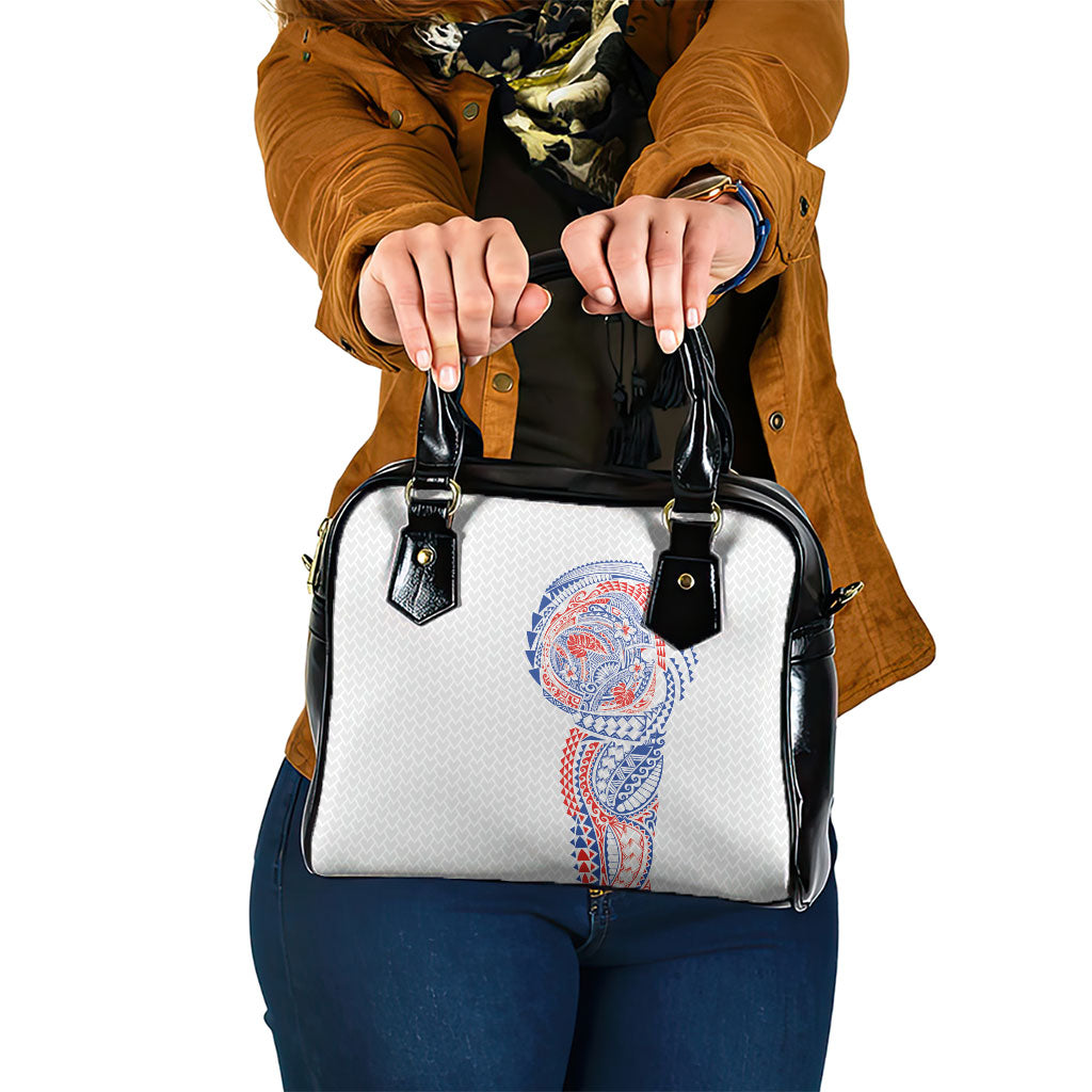Hawaiian Traditional Tattoos Shoulder Handbag Kakau Tribal Tropical Plant Motif Hawaii Flag Color Inspired
