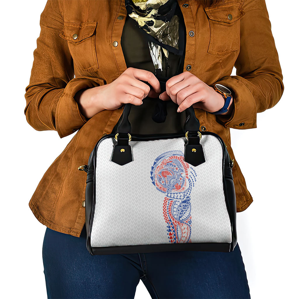 Hawaiian Traditional Tattoos Shoulder Handbag Kakau Tribal Tropical Plant Motif Hawaii Flag Color Inspired