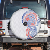 Hawaiian Traditional Tattoos Spare Tire Cover Kakau Tribal Tropical Plant Motif Hawaii Flag Color Inspired LT03 Multicolor - Polynesian Pride