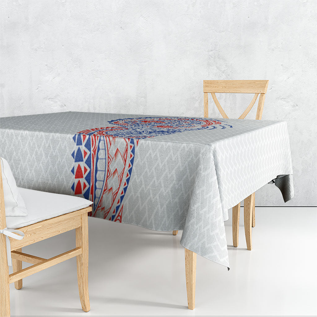 Hawaiian Traditional Tattoos Tablecloth Kakau Tribal Tropical Plant Motif Hawaii Flag Color Inspired LT03 - Polynesian Pride
