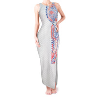 Hawaiian Traditional Tattoos Tank Maxi Dress Kakau Tribal Tropical Plant Motif Hawaii Flag Color Inspired LT03 Women Multicolor - Polynesian Pride