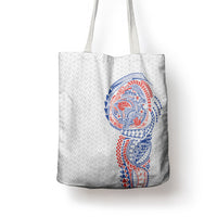 Hawaiian Traditional Tattoos Tote Bag Kakau Tribal Tropical Plant Motif Hawaii Flag Color Inspired