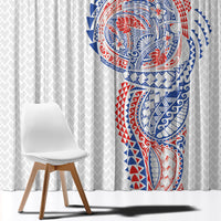 Hawaiian Traditional Tattoos Window Curtain Kakau Tribal Tropical Plant Motif Hawaii Flag Color Inspired
