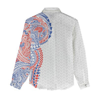 Hawaiian Traditional Tattoos Women Casual Shirt Kakau Tribal Tropical Plant Motif Hawaii Flag Color Inspired LT03 - Polynesian Pride