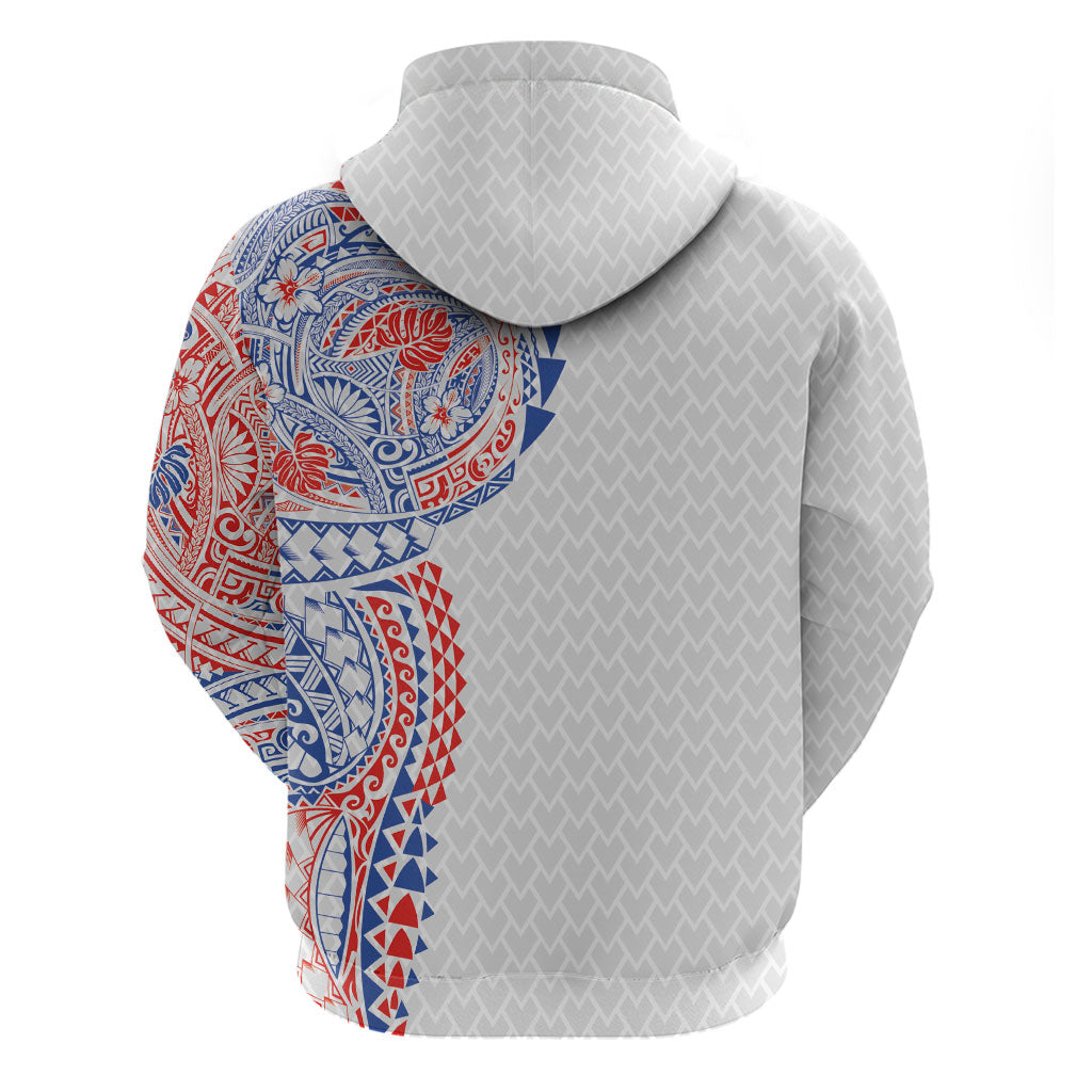 Hawaiian Traditional Tattoos Zip Hoodie Kakau Tribal Tropical Plant Motif Hawaii Flag Color Inspired LT03 - Polynesian Pride