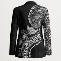 Hawaiian Kakau Tribal Sea Animals Tattoos Blazer Black Color