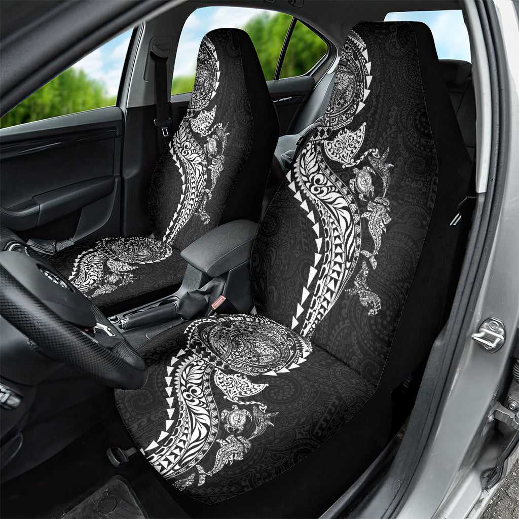 Hawaiian Kakau Tribal Sea Animals Tattoos Car Seat Cover Black Color