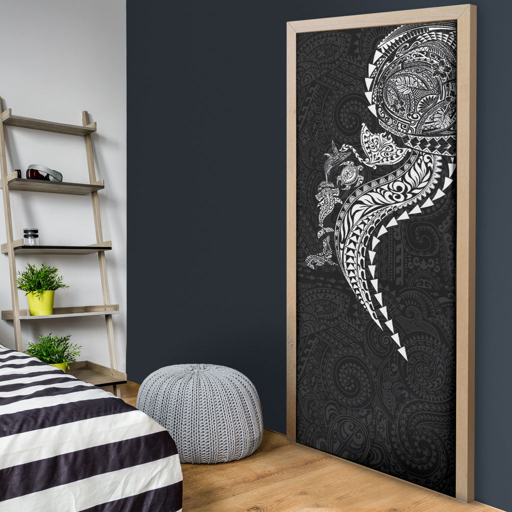 Hawaiian Kakau Tribal Sea Animals Tattoos Door Cover Black Color LT03 - Polynesian Pride